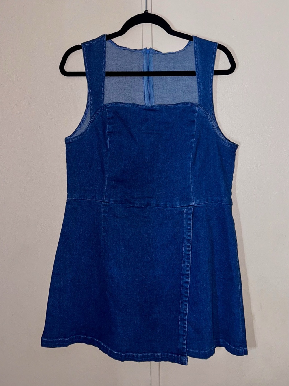 SHEIN Blue Denim Pinafore Dress